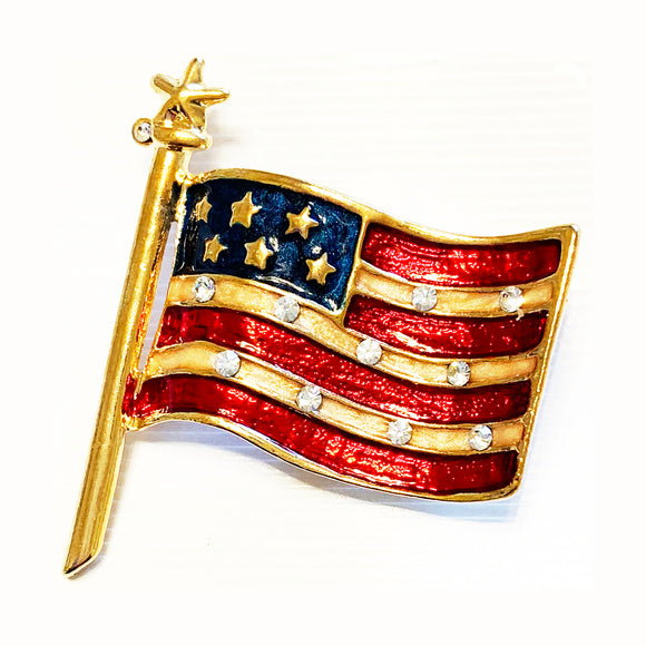 Jeweled - Enamel Flag Pin